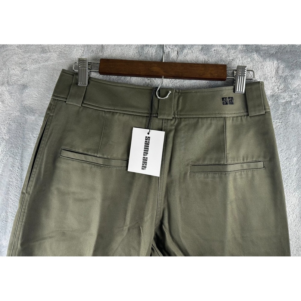 NWT Saint Art New York Pants Womens Size S Nessa Mid Rise Straight Green Twill - Picture 4 of 8